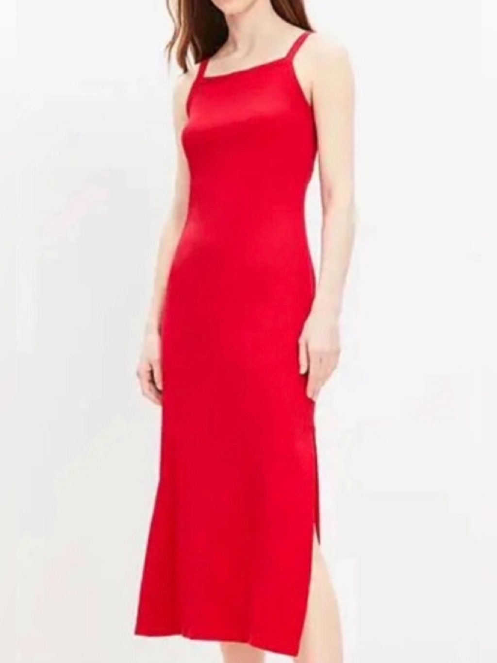 Nwt Red Ribbed Bra Top Dress From Loft